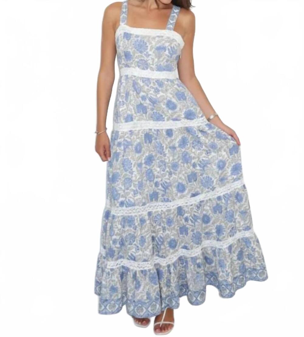 NEW NIBI MTK halo maxi dress in peacock blue